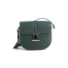 Sac bandoulière en cuir vert sapin Fuchsia